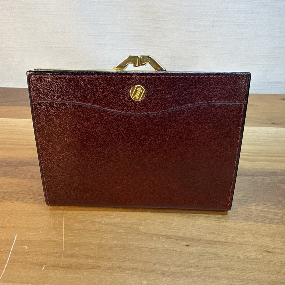 New Gold Pfeil Vintage Oxblood Leather Wallet Bifold Snap Germany Unisex (read)